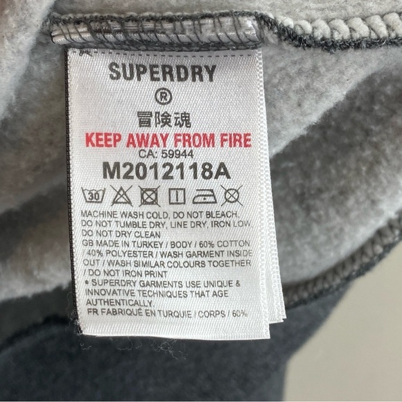 SuperDry Men's Gray Travel Postcard Graphic Crewneck Sweatshirt Sz M - Picture 5 of 11